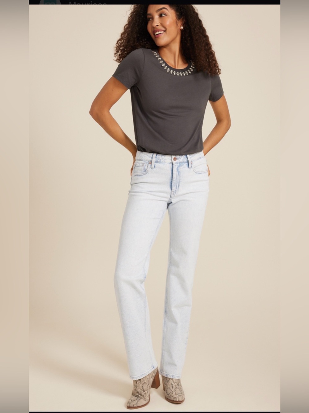 Edge Denim sparkle Blue Straight Leg Women's Jeans